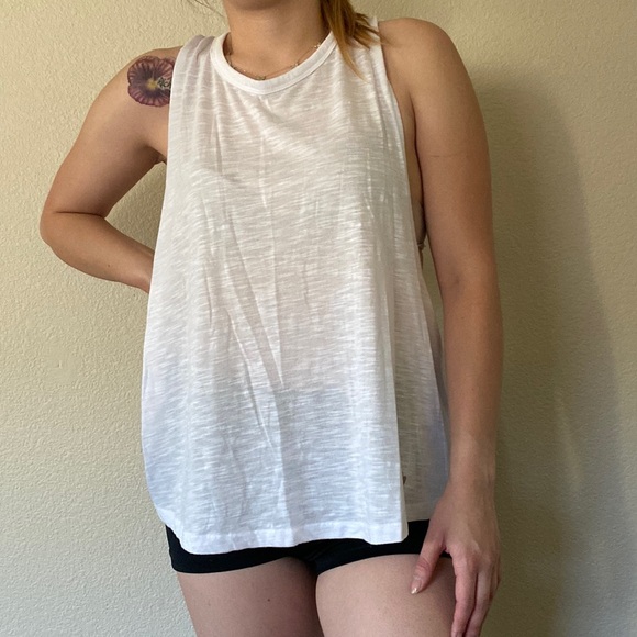 Ellie White Draped Back Tank - Picture 3 of 5